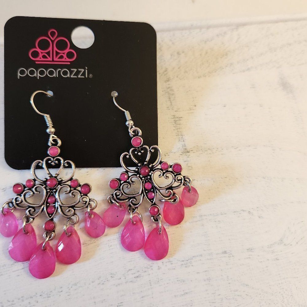 Paparazzi Pink Chandelier Earrings